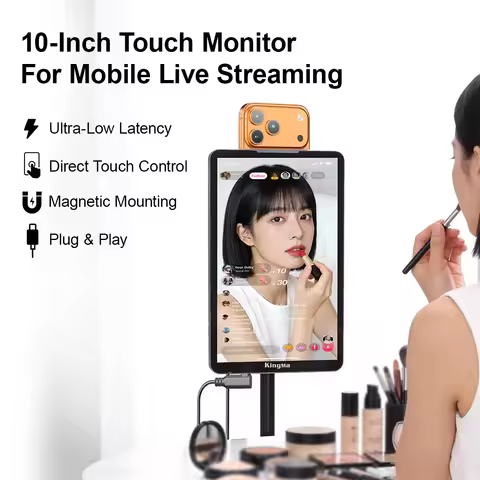 KingMa 10" Live Stream Touch Monitor for iPhone17 16 15 Samsung Rear Camera Vlog Screen Mirroring Ki