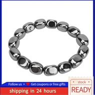 Newlanrode Handmade Terahertz Bracelet Energy Stone Loose Elastic Beads for Unisex