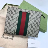 GUCCI 經典款 Monogram 帆布手拿包