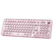 YUNZII X98 Pink QMK/VIA Wireless Transparent RGB Keyboard, Hot-Swap Gasket Mechanical Gaming Keyboar