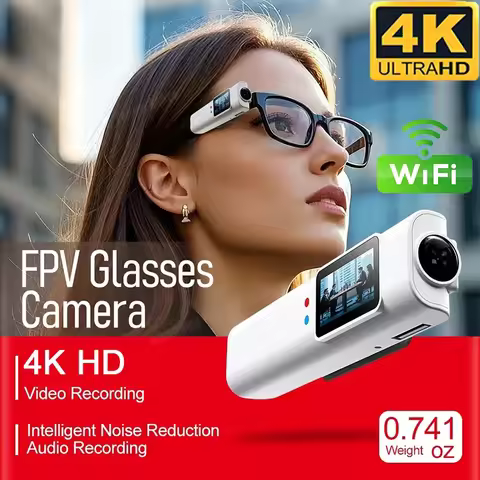 New FPV Eyeglasses 4K Video Shooting Micro-camera HD WiFi Intelligent Headset Glasses Video&Sound Re