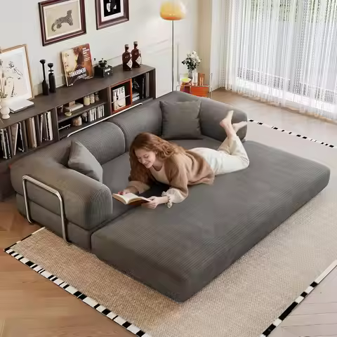 Convertible Sleeper Sofa Bed, 79" Modular Boneless Couch Bed, Foldable Sleeper Loveseat Sofa Bed for