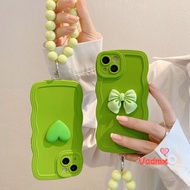 Love Heart Green Soft Cover For Samsung Galaxy j5 2015 M54 J7 Plus A01 Core A70 J4 2018 A6+ J8 2018 Silicone Case Beautiful Cute Bow With Love Heart Bracelet