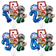 9pcs Roblox  Birthday Balloon Set Aluminum Foil Number Balloon Birthday Decoration