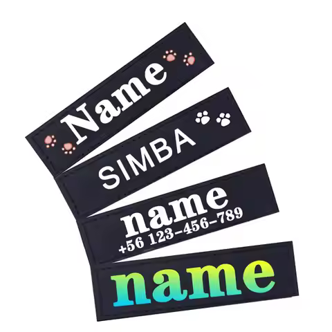 Personalized 2pc dog name tag reflective pet chest strap collar ID tag sticker custom text paw heart