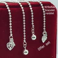 (LZ moon cut)925 silver bracelet + anklet (bracelet + anklet) pure silver silver anklet