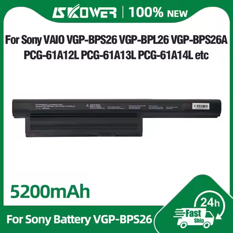 New 5200mAh VGP-BPS26 Battery for Sony Vaio VPC-CA CB EG EH EJ EL PCG-61712T PCG-71811M PCG-61911W S