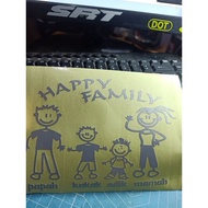 Cool happy family cutting sticker, happy family car window sticker