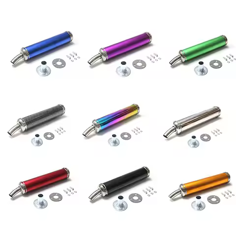For 2stoke muffler 60x280mm long Eleven colors Universal metalmotorcycle racing exhaust pipe muffler