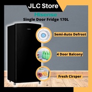 【Hisense】Single Door Fridge 170L Hisense Fridge - RR198D4ABM (refrigerator/peti ais 1 pintu/peti sejuk 1 pintu/冰箱/单门冰箱)