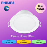 Philips Meson Round LED Downlight 13W for False Ceiling - 59464 (Cool Daylight / Warm White / Cool White) (Dia 124 - 129mm)