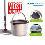 BOOMJOY.SG M10 Spin Mop New Spin Flat Mop 360° and Bucket Set INCLUDED