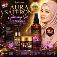 Farleena Combo Aura Saffron Glow Serum, Mist & Moisturiser untuk Kulit Tampak Lebih Lembap & Berseri