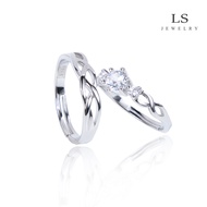 LS ชุด 2 แหวนทองคำขาว แหวนสุภาพสตรี แหวนเงิน แหวนแฟชั่น แหวนเงิน แหวนคู่ แหวนของขวัญ กับกล่องของขวัญ 278r