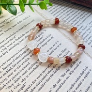 安神。淨化。好人緣。白幽靈/櫻花瑪瑙/橙紅瑪瑙