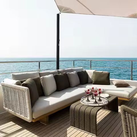Nordic Wood Garden Furniture Sets Corner Relaxing Modern Luxury Garden Table Center Lounge Camping D