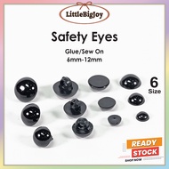 5 Pairs Plastic Safety Eyes Glue On Sew On Crochet Knitting Amigurumi Benang Kait Anak Patung Handma