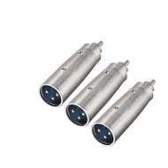 Fielect 3Pcs XLR Male to RCA Male Adapter Connector - 3 Pin XLR to RCA Adapters Coupler Microphones 