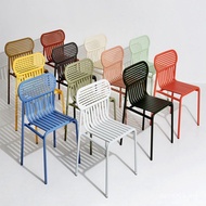 Wrought Iron Nordic Color Cafe Outer Swing Designer Combination Backrest Chair Outdoor Courtyard Tab