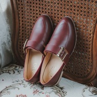 俐落魔鬼氈真皮鞋 | 酒紅 | 台灣手工鞋MIT 樂福鞋