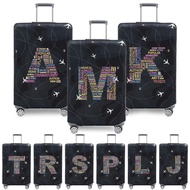 Text Series Stretch Suitcase Cover Luggage Protective Dustproof Fabric Cover Baggage Case