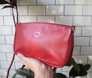 FOAK古著 Longchamp正紅色牛皮萬用小包