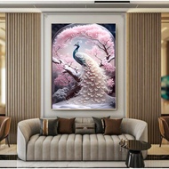 Beautiful 3d Pink Peacock Wallpaper - Pink Peacock Stickers - Viral Pink Peacock Stickers