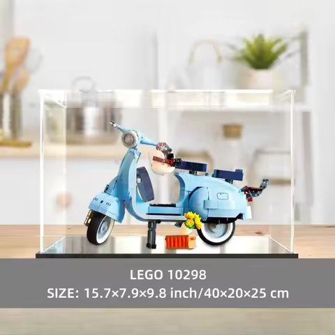 Clear Acrylic Display Case Dustproof Protection Showcase for Lego 10298 Vespa 125 Action Figures Toy