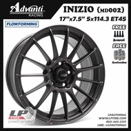 [ส่งฟรี] ล้อแม็ก ADVANTI รุ่น INIZIO MD002 ขอบ17" 5รู114.3 สีเทาด้าน กว้าง7.5" FlowForming 7.55kg จำนวน 4 วง