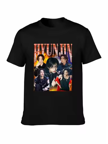 Limited Hyunjin Kpop Vintage Unisex Tshirt Hyunjin Bootleg Shirt Hyunjin Fan Tees Hyunjin Retro Shir