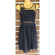 R 44/Black Sleeveless Dress Second-Hand Chiffon Fabric No Flaws Fade Drop