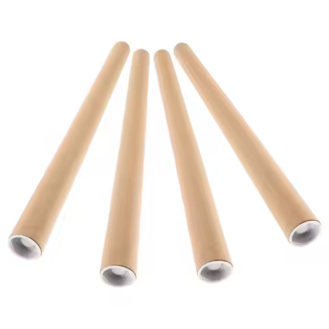 4Pcs Kraft Mailing Tube Round Craft Paper Poster Mailing Tube Heavy Duty Shipping Storage for Docume