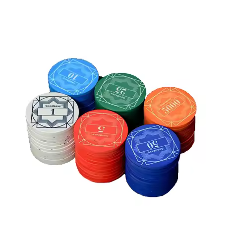 10 Pcs Texas Poker Chips Coins Ceramic Durable Thermal Transfer Casino Poker Baccarat Upscale Poker 