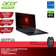 ACER Nitro V15 ANV15-51-78SH Gaming Laptop - 15.6" FHD 165Hz/I7-13620H/16GB DDR5/512GB SSD/RTX 4050/