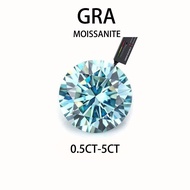【 GRA certificate attached 】 0.5ct-5ct blue moissanite bare stone, moissanite diamond used for DIY j