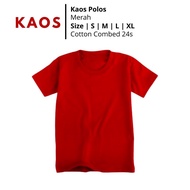 MERAH Red Color T-Shirt Red Color T-Shirt Simple Casual Short Sleeve T-Shirt
