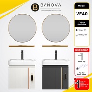 BANOVA Aluminum Bathroom Cabinet Basin Set Ceramic Sink with Mirror and Shelf Basin Kabinet Bercermin Sinki Tandas