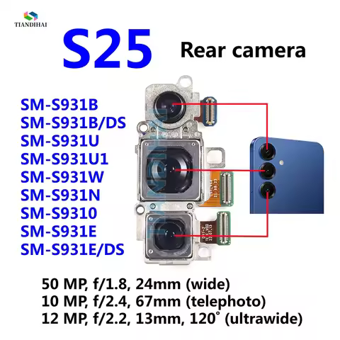 For Samsung Galaxy S25 S931B S931B/DS S931U S931E Rear Camera Back Main Wide Camera Module Backside 