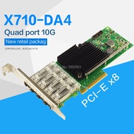 New X710-DA2  X710-DA4  4 Port 10-Gigabit Ethernet Converged  Network Card Server Adapter