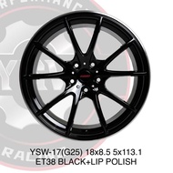New Car Sport Rim RAYS VOLK RACING G25 Wheels 18x8.5J 5x113 ET38 Black+Lip Polish / EJ Titan - PRE-O