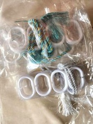 浴簾配件 浴簾膠掛勾，窗簾綁繩