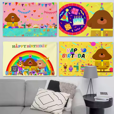 Cartoon Cute Flag Suitable For Birthday Parties Living Room Bedroom And Outdoor Camping Decorations 