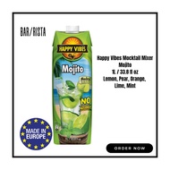 Happy Vibes Pre-Mix Mocktails/Mixers Mojito (Made in Europe) Single Carton of 1L (Lemon, Pear, Orange and Lime Juice)