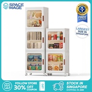 SPACE MAGE Gap Storage Cabinet Foldable Storage Cabinet Bathroom Organizer Plastic Cabinet Organizer