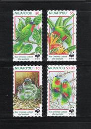 出清價 ~ WWF-235 紐佛 1998年 藍冠鸚鵡郵票 ~ 套票 兩套版張 - (鳥類專題)