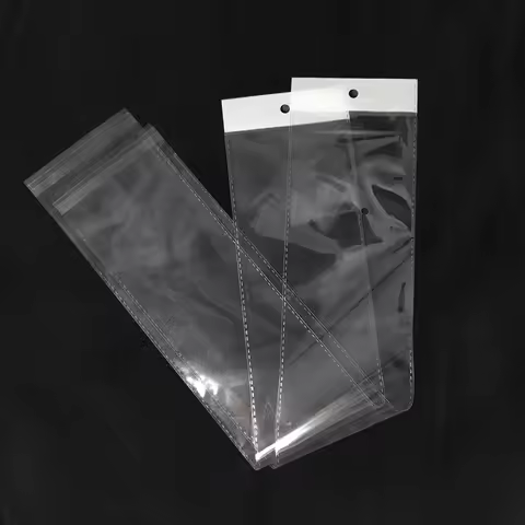 10.5x62cm Long OPP Self Adhesive Transparent Plastic Bag for Wig Hairpiece Extension Umbrella Tool P