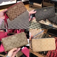 【美國正品COACH】新款PVC經典logo 大號雙層手拿包 女士零錢袋54057