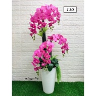 ARTIFICIAL MIX COLOUR ORCHID FLOWERS SET WITH HIGH PLASTIC POT/ HIASAN BUNGA ORKID SET DENGAN PASU PLASTIK TINGGI