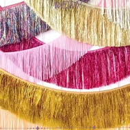 WENY Foil Fringe Garland, Foil Shiny Metallic Tinsel Fringe Garland,  Self Adhesive Backing Lightwei