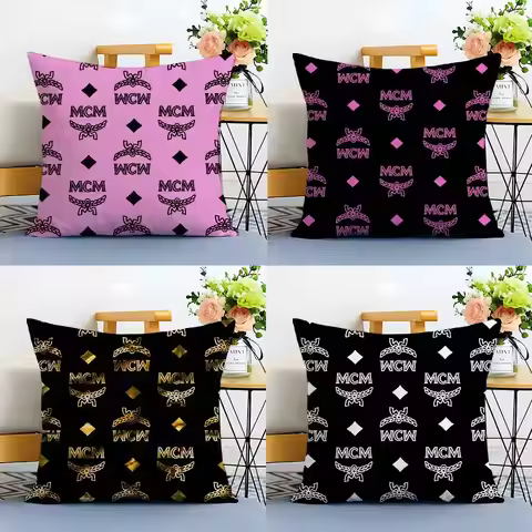 Classic Ingenious Design Prints MCM-M Pillow Case Anti-dustmite Pillowcase Invisible zipper silky sh